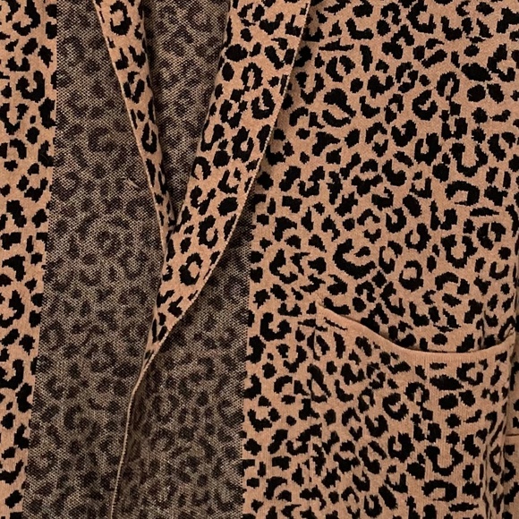 Cynthia Rowley Long Open Front Leopard Print Jacket - Women's M - Picture 3 of 15